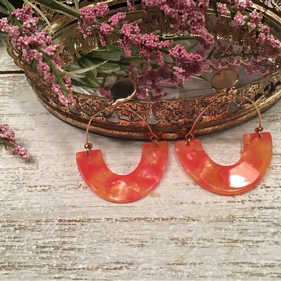 Orange Resin Hoops - Picture 8 of 9